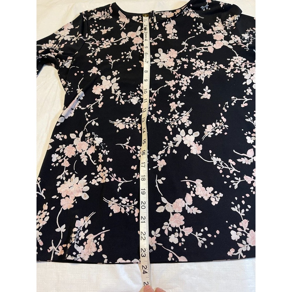 Karl Lagerfeld Yessie Blouse Trumpet Sleeve Top Black 3/4 Sleeve Size S/M - Picture 14 of 16